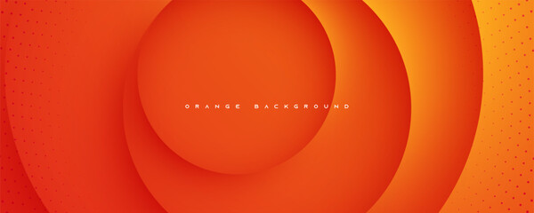 Orange abstract background dynamic circle texture design vector