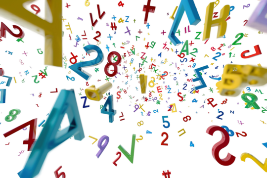 Complex Algebraic Expression Isolated on Transparent Background