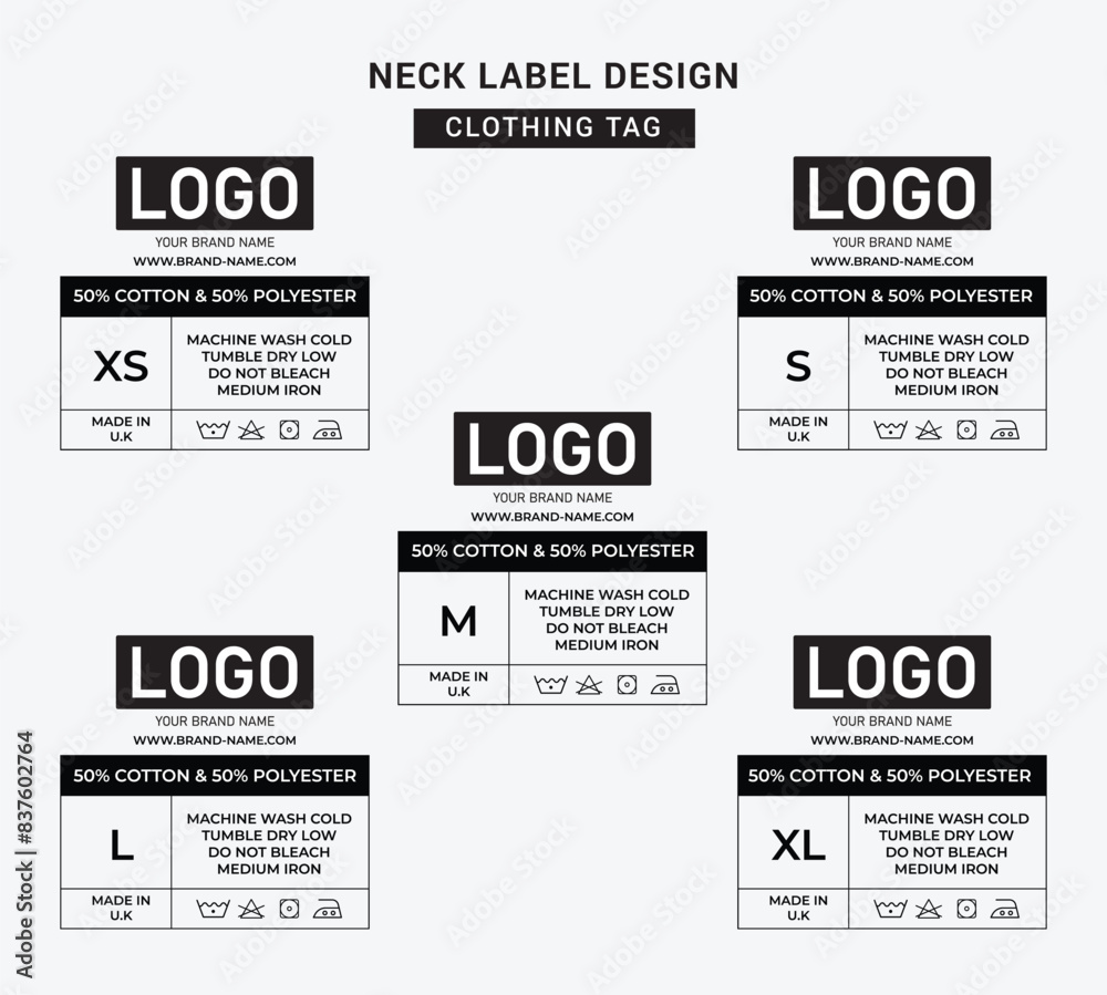 Wall mural neck label clothing tag template concept vector or eps