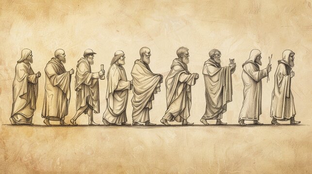 Genesis 36 Biblical Illustration: Esau's Genealogy, Edom Chiefs, Seir Settlements - Beige Background with Copyspace for Inspirational Use