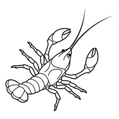 crawfish icon in black outline