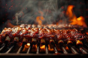 Delicious and juicy grilled pork ribs.