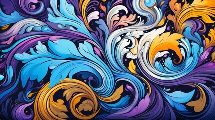 Engage with a captivating artistic experience through a vibrant, detailed, and seamless psychedelic composition.