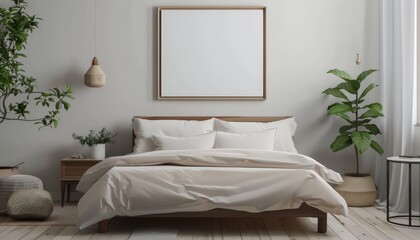 Serene Minimalist Bedroom With Low Bed and Decor