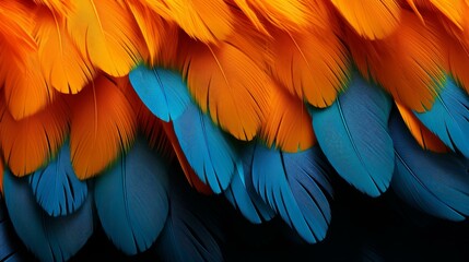 Obraz premium Vibrant parrot wing textures with realistic bird design and detailed patterns in high resolution for stunning backgrounds.