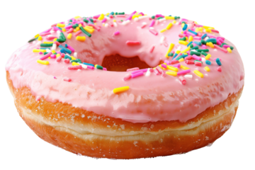 Pink Glazed Donut with Sprinkles
