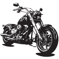 Motorcycle in cartoon, doodle style . Image for t-shirt, web, mobile apps and ui. Isolated 2d vector illustration in logo, icon, sketch style, Eps 10, black and white. AI Generative