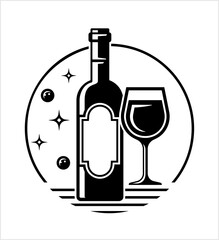 Bottle Of Wine And Glass M_2405006