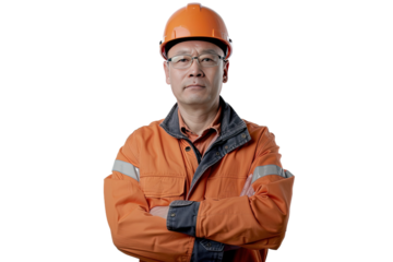 Male Engineer Isolated on Transparent Background