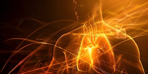 Chest Pain from Reduced Heart Oxygen Understanding Angina Pectoris in Heart Disease. Concept Heart Disease, Angina Pectoris, Chest Pain, Reduced Heart Oxygen, Cardiology