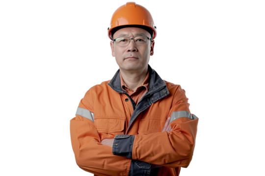 Male Engineer Isolated on Transparent Background - Powered by Adobe