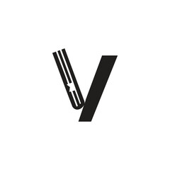 Letter V book logo icon vector template
