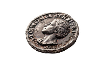 Ancient Coin Isolated on Transparent Background