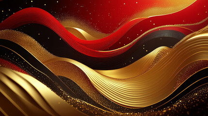 流れるような赤と黒と金のテクスチャー