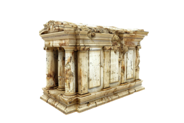 Archaic Statue from Historical Era Isolated on Transparent Background