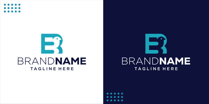 Creative Logo Letter EB Negative Space Bird, Design Inspiration, Illustration, Vector