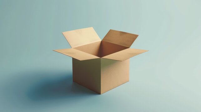 open cardboard box on a studio background