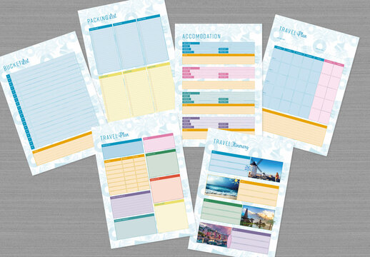 Colorful Summer Travel Plan Print Set