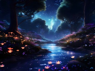 landscape with stars