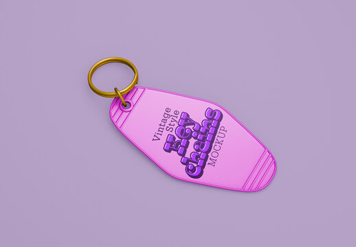 Vintage Style Keychain Mockup