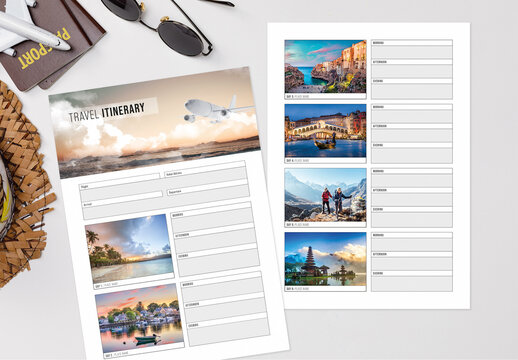 Minimal Style Travel Itinerary Print Set