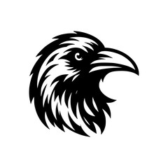 Vector logo of a raven head. Professional esport logo of a crow. can be used as emblems, tattoo, sign, logo.	