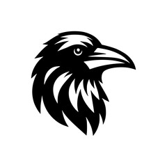 Vector logo of a raven head. Professional esport logo of a crow. can be used as emblems, tattoo, sign, logo.	