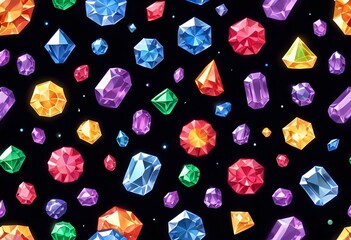 Rare and precious gemstones including a sapphire and amethyst, ruby and emerald, mystical display of royal treasure and power