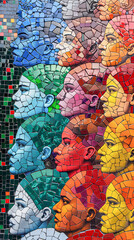 Obraz premium Inclusive Street Art Mosaic Celebrating Diversity in Sexuality and Ethnicity