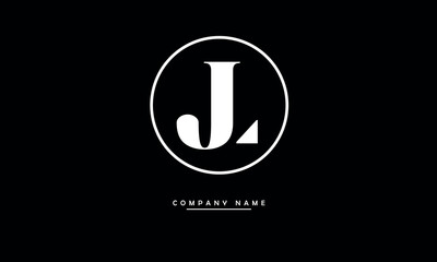 JL, LJ, J, L Abstract Letters Logo Monogram