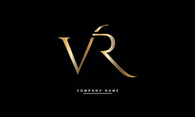 VR, RV, V, R Abstract Letters Logo Monogram