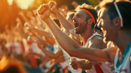 Athlete receiving encouragement and cheers from supporters during grueling sporting event