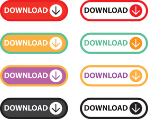 Fototapeta premium Download button set for website design. Click the gradient button for decorating the program to look modern. Vector illustration