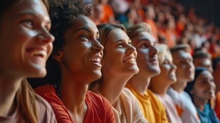Spectators sharing emotional highs and lows as they watch their favorite team in sporting event