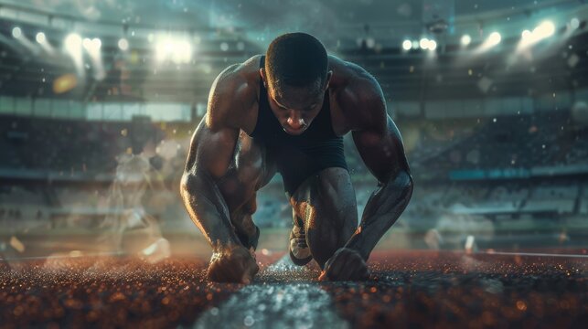 Athlete pushing through pain and fatigue to compete at highest level in grueling sporting event