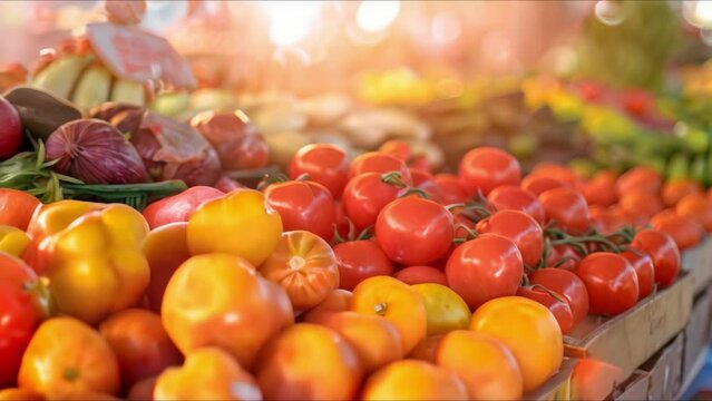 Shop at a local food market to support local farmers and purchase eco-friendly groceries. Concept Local Food Market, Supporting Farmers, Eco-friendly Shopping, Sustainable Choices, Fresh Produce