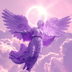 a flying angel with spread wings