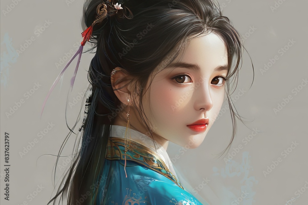 Poster ponytail in korean style