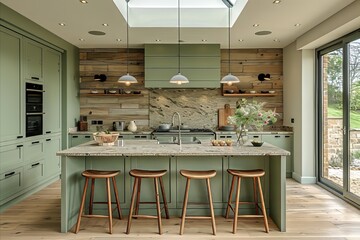 sage green kitchen set