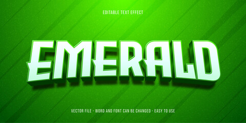 Luxury emerald editable text effect 3d style