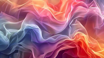 Obraz premium an abstract digital design featuring fabric-like shapes in a rainbow of colors