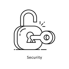 Security outline Design illustration. Symbol on White background EPS 10 File 