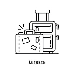 Luggage outline Design illustration. Symbol on White background EPS 10 File