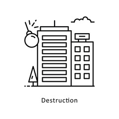 Destruction outline Design illustration. Symbol on White background EPS 10 File