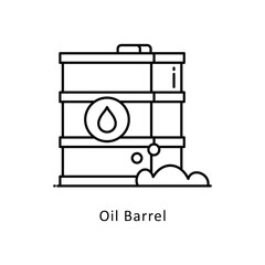 Oil Barrel outline Design illustration. Symbol on White background EPS 10 File