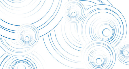 Blue linear circles abstract geometric tech background. Vector minimal design