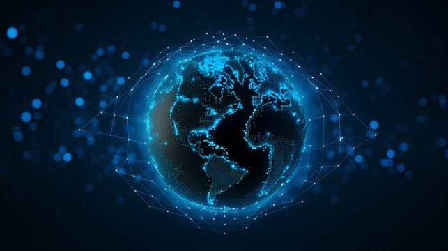 Abstract digital blue globe