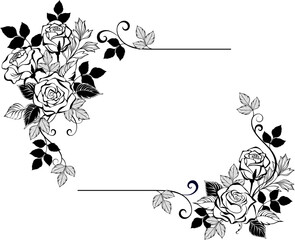 Rectangular composition of contour roses