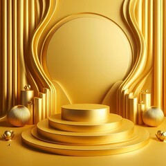 golden podium with decorations