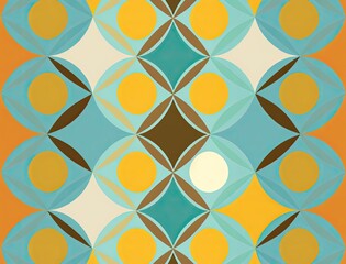Retro geometry background in 70s style